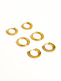 Claude CZ Hoop Earring Set of Three – 18K Gold Plated